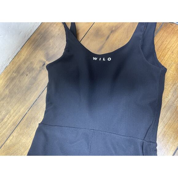 Wilo the Label Jumpsuit Ribbed Flare Leg Athleisure Yoga Activewear Dance Size S - Picture 10 of 12